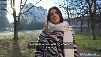 Brunette Student Gets Off On A Big Cock In Public